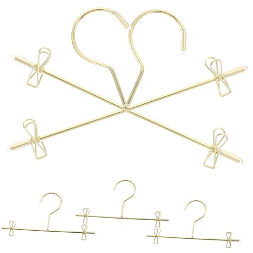 DECHOUS 5 Stück Puppenkleiderspeicherhosen Clip Mädchenpuppe Halter Outfits Kleiderbügel Kind Kleidung Klein Dekorationen Mini-puppenhauszubehör Kleiden Kleiderständer Golden Eisen von DECHOUS