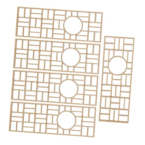 DECHOUS 5 Stück Teiliges Miniatur Puppenhaus Raumteiler Chinesischer Stil Detailreiches Holzmodell Authentischer Mini Bildschirm für Puppenhaus Wohnzimmer Dekoration Vielseitig Einsetzbar von DECHOUS