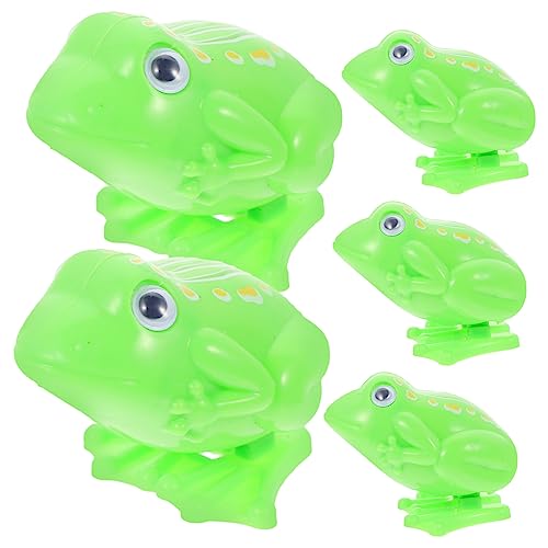 DECHOUS 5 Stück Uhrwerk-Frosch- Kleinkind Frösche Aufziehen Party Wind Mini Frosch Tierspielzeug Springspielzeug Für Frühes Lernen Neuheit Toys Plastik Green von DECHOUS