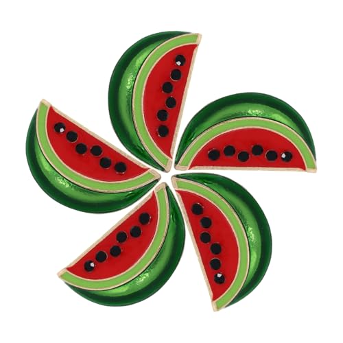 DECHOUS 5 Stück Wassermelonenbrosche geformt Dekorative Stift Wassermelonen- Stellnadel wassermelonen brosche Wassermelonen-Brosche Mantel-Schal-Clip Schalclips für Damen Legierung von DECHOUS
