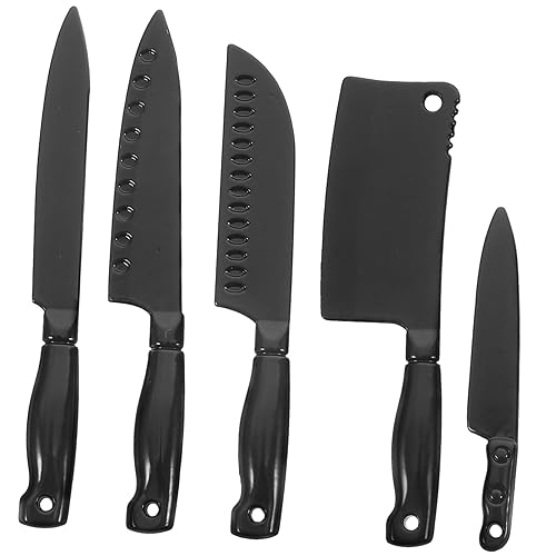 DECHOUS 5 Teiliges Küchenmesser Kombinationsmodell Zubehör Für Kleine Häuser Lustiges Puppenhauszubehör Puppenhaus Miniaturen Mini Küchenutensilien Rollenspielzeug Schwarze von DECHOUS