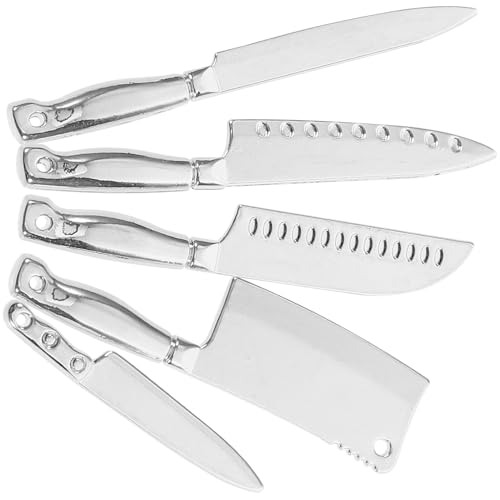 DECHOUS 5 Teiliges Küchenmesser Kombinationsmodell Zubehör Miniatur Kochpuppe Dekorationen Weihnachten Kleines Hauszubehör Lustiges Für Kleines Küchenutensilien von DECHOUS