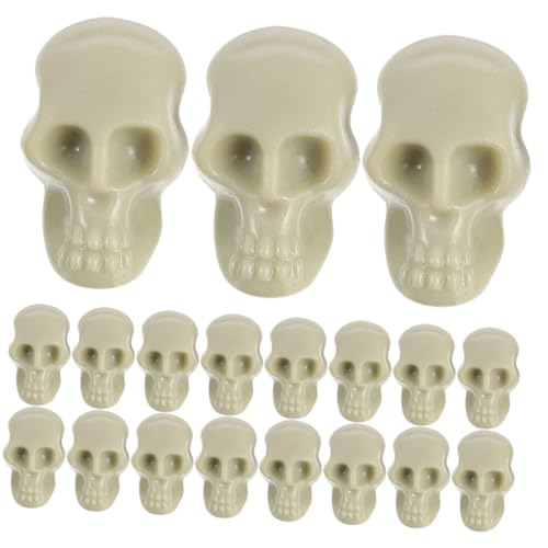 DECHOUS 50 Stück Mini Skelettköpfe DIY Halloween Deko Grusel Schädel Ornamente Party Requisiten für Horror Deko und Bastelzubehör von DECHOUS