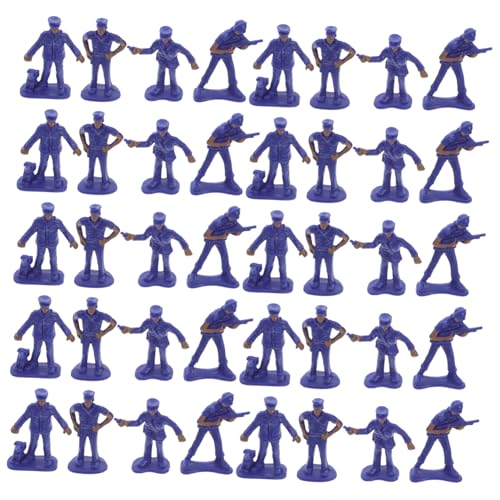 DECHOUS 50 Stück Polizeimodell Ornament Tisch Klein Mikro Mini Polizist-actionfiguren Landschaft Bahnhof Dekoration Männlich Polizist-spielzeugfigur Stütze Menschen Aktion Schmuck Blue Pp von DECHOUS