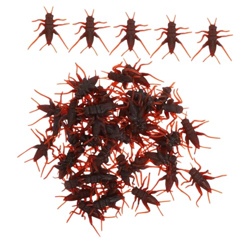 DECHOUS 50 Stück Simulation Insektenmodell Halloween Simulations-Cricket-Requisiten klein für kinderspielzeug realistisches insektenspielzeug Streich Bugs Plastik Coffee von DECHOUS