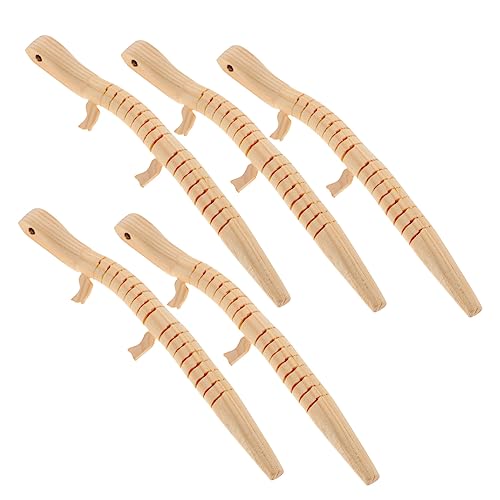 DECHOUS 5Stücke Wackeltierspielzeug Holz Eidechsen Modell Für Unvollendetes DIY Eidechsen Kleines Holzeidechsenspielzeug Für Kreatives Und Basteln von DECHOUS