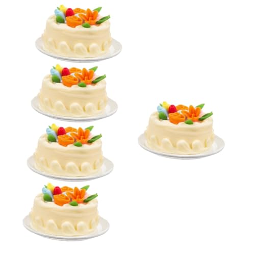 DECHOUS 5st Mini-Cupcakes Kuchen-Modell Gefälschtes Lebensmittelmodell Miniatur-puppenhaus-Kuchen So Tun, Als Würden Sie Essen Spielzeug Spielen Minikuchen Harz Gefälschtes Essen Künstlich von DECHOUS