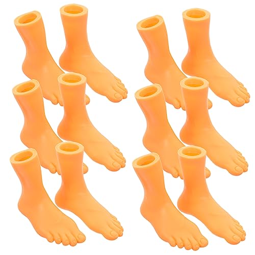DECHOUS 6 Paare Finger Fuß Abdeckung Requisiten Zum Geschichtenerzählen Fußpuppen Fingerpuppen Für Mini-handpuppen Füße Fingerpuppen Für Finger Gefälschter Fuß Hände Vinyl von DECHOUS
