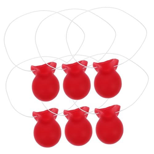 DECHOUS 6 Stück Clownsnase Fasching verkleidung faschingskostüme Clown-Zubehör Accessoires Fasching karnevalkostüme Schwammnase Maskenparty Mann Halloween-Clown-Nase Clownnase Gummi rot von DECHOUS