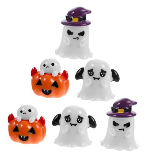 DECHOUS 6 Stück Dekorationen Halloween-Geister Halloween- Wohnkultur Halloween-Layout- Mini-Halloween-Figuren Halloween Goody Bag Füller Mini-kürbis-Geist-Ornamente Harz DECHOUS 6 Stück Dekorationen Halloween-Geister Halloween- Wohnkultur Halloween-Layout- Mini-Halloween-Figuren Halloween Goody Bag Füller Mini-kürbis-Geist-Ornamente Harz von DECHOUS