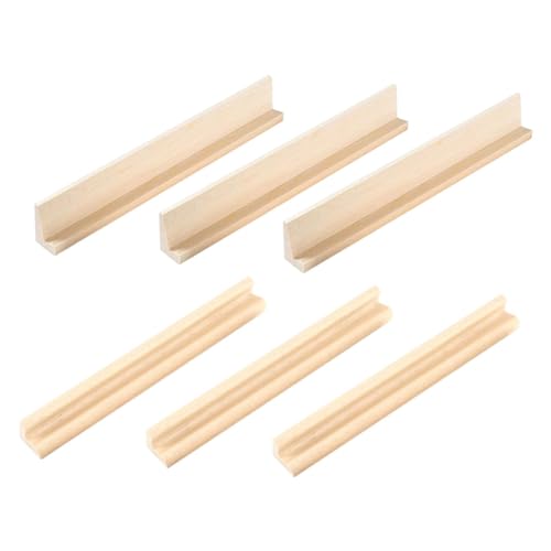 DECHOUS 6 Stück Domino-Ständer holzspielsachen Gestell Steht Inhaber Domino-Halter Stapelung Präsentationshalter aus Holz Multifunktions-Domino-Tabletts Desktop-Dominohalter Domino-Basen von DECHOUS