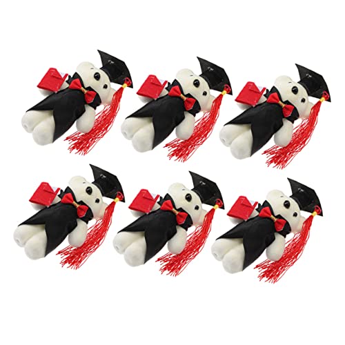 DECHOUS 6 Stück Dr. Bärenpuppe Bärenschmuck Für Blumenstrauß Dekorationen Für Blumenstrauß Bär Plüsch Blumenstraußverzierungen Tragen Hängender Bär Zum Abschluss Diplom-bär Schaum Schwarz von DECHOUS