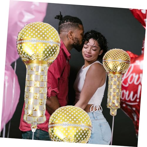 DECHOUS 6 Stück Goldene Mikrofon Folienballons Aufblasbare Partydeko für Geburtstag Ktv Kinderparty Stabile Metallic Luftballons als Festliche Szene Dekoration und Partyzubehör DECHOUS 6 Stück Goldene Mikrofon Folienballons Aufblasbare Partydeko für Geburtstag Ktv Kinderparty Stabile Metallic Luftballons als Festliche Szene Dekoration und Partyzubehör von DECHOUS
