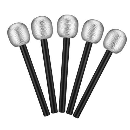 DECHOUS 6 Stück Halloween-Partyzubehör Prop-Mikrofon gefälschtes Mikrofonspielzeug Kindermikrofon realistisch Halloween Costume Halloween Kleidung Simulationsmikrofon Partydekor Silver von DECHOUS