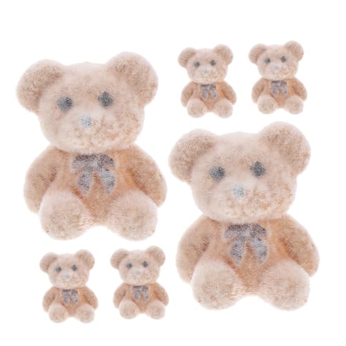DECHOUS 6 Stück Mini-Bärpuppe Minibären für die Babyparty Minibären Masse Geburtstags-Minibär kleine Bären Mini-Flockbären PVC Light Brown DECHOUS 6 Stück Mini-Bärpuppe Minibären für die Babyparty Minibären Masse Geburtstags-Minibär kleine Bären Mini-Flockbären PVC Light Brown von DECHOUS