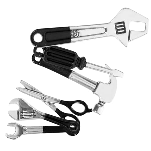 DECHOUS 6 Stück Mini Werkzeuge Aus Legierung Puppenhaus Puppen Puppenhaus Mini Reparaturwerkzeug Rollenspiel Mini Zubehör Miniatur Reparaturwerkzeug Modell Winzige von DECHOUS