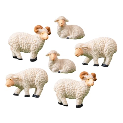 DECHOUS 6 Stücke Realistische Schafe Figuren Miniatur Schafe Skulpturen Harz Tier Dekorationen Für Garten DECHOUS 6 Stücke Realistische Schafe Figuren Miniatur Schafe Skulpturen Harz Tier Dekorationen Für Garten von DECHOUS