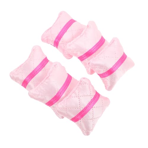 DECHOUS 6 Stück Miniaturmöbel Spielzeugkissen Niedliche Kissen Mini Kissen Dekoration Kissen für Kinderzimmer Puppenhaus Accessoire Mini-Kissen Kissen für Puppenhäuser Plastik Rosa von DECHOUS