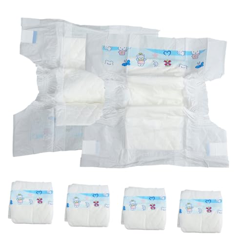 DECHOUS 6 Stück Puppen-anziehwindel Puppenwindeln Babypuppe Mini Klein Windeln Für Puppe Kostüm Puppe Verkleiden Zubehör Simulationswindeln Puppendekor Spielzeugwindeln Blue Plastik von DECHOUS