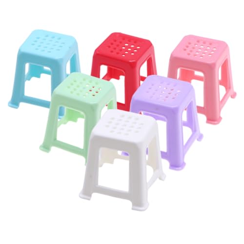 DECHOUS 6 Stück Puppenhaus Hocker Mini Klein Möbel Hocker Für Puppenhaus Mikro-landschaftshocker-Ornament Fotografie-Modell-hocker Hocker-Modell Plastik von DECHOUS