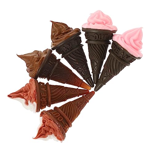 DECHOUS 6 Stück Puppenhaus- Miniaturen Puppeneis winzig Mini House Accessory parfümfrei für Mini- verschleißfestes kleines Harz Coffee von DECHOUS