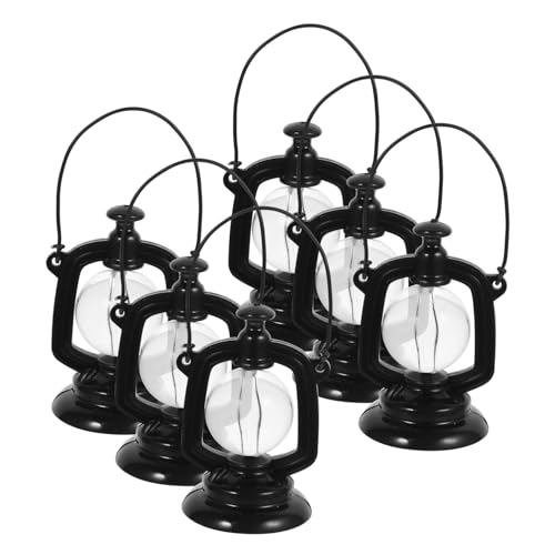 DECHOUS 6 Stück Puppenhaus Petroleumlampe Miniaturmodell Einer Kerosinlampe Miniatur-lampendekor Kleines Modell Einer Petroleumlampe Puppenhauslieferungen Kleine Petroleumlampe Black von DECHOUS