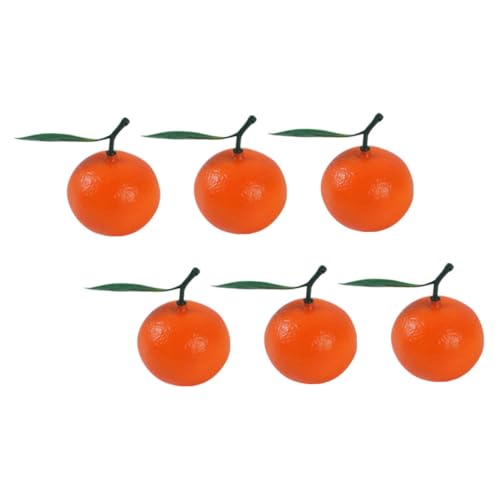 DECHOUS 6 Stück Teiliges Künstliche Orangen mit Lebensechte Deko Früchte Realistische Simulation Langlebig Vielseitig für Obstladen Schaufenster und Lernspielzeug von DECHOUS