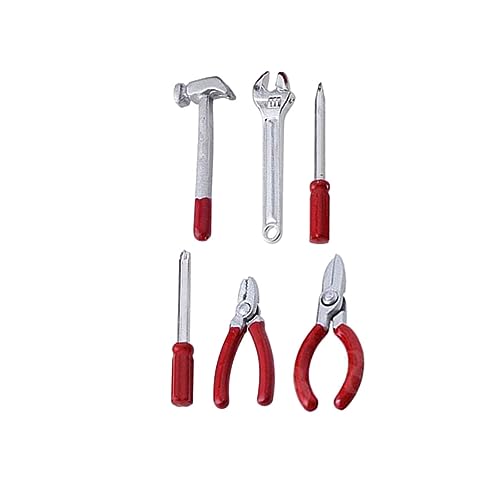 DECHOUS 6 Stück - -Werkzeuge Chaps tiegerkostuem playmobilhauser spielzeuge spilzeug Toy Miniaturen Fee dekoratives Miniaturmaterial Miniaturspielzeug aus Legierung rot von DECHOUS