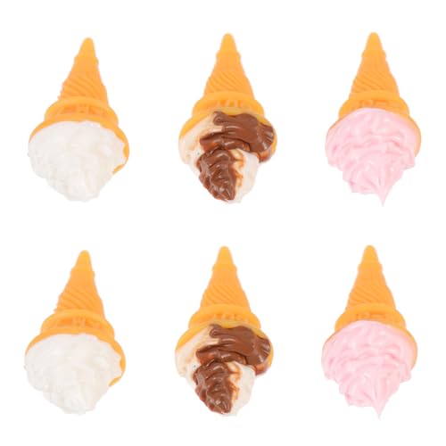 DECHOUS Mini-lebensmittelspielzeug Für Jungen Und Mädchen 6 Stück Miniatur-Eiscreme Harz Tragbares Puppenhaus-zubehör von DECHOUS