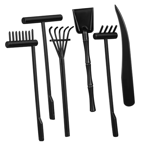 DECHOUS 6 Teiliges Zen Sandrechen Set Meditationssand Zen Garten Werkzeuge Deckel Outdoor Zen Garten Zubehör Sand Zen Garten Rechen Sandkasten Schreibtisch Zen Sand von DECHOUS