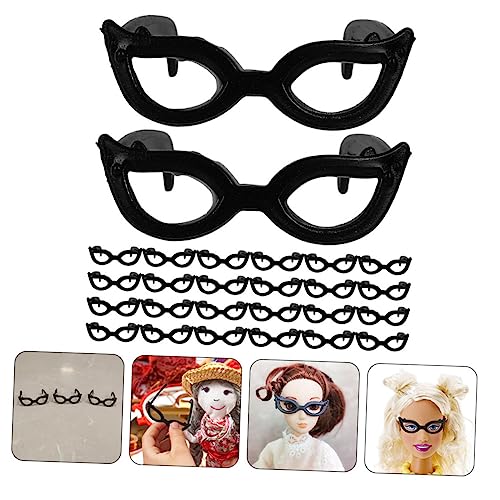 DECHOUS 60 Stück Teiliges Miniatur Puppenbrillen Kunststoff Sonnenbrillen Puppenhaus Zubehör DIY Kostüm Zubehör für Mini Puppen Bastelaccessoires von DECHOUS