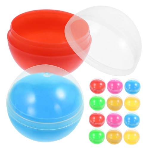 DECHOUS 60pcs Runde Automatenkapseln Leere Plastikkugeln Füllbare Spielzeuge Süßigkeiten Spaß Über Überraschung Kapseln Kleine Wiederverwendbare Behälter Für Spiele von DECHOUS