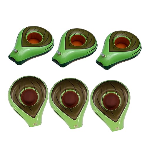 DECHOUS 6Stücke Aufblasbare Avocado Getränkhalter Kreative Tassenuntersetzer Für Wasser Spaß Und Schwimmende Getränkehalter Für Erfrischende Drinks Grün von DECHOUS