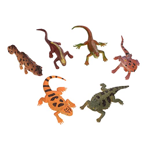DECHOUS 6Stücke Simulierte Echsenmodelle Realistische Reptilien Spielzeuge Für Lernspielzeug Kreativität Und Fantasie Hochwertige Tiermodelle Sammeln von DECHOUS