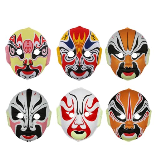 DECHOUS 6St Peking Opera Maskendekoration Halloween-Party-Masken halloween masken halloweenmaske fashion design kleidung Cosplay-Maske Opernmaske chinesischer Requisiten Kind von DECHOUS