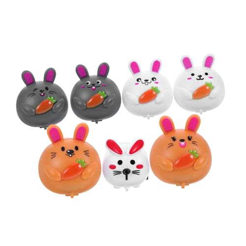 DECHOUS 7 Stück Kinderspielzeug Hasen Ostern Reibungsautospielzeug Tierauto-Kleinkindspielzeug Karotte Auto zurückziehen reibungsgetriebene Autos Abs von DECHOUS