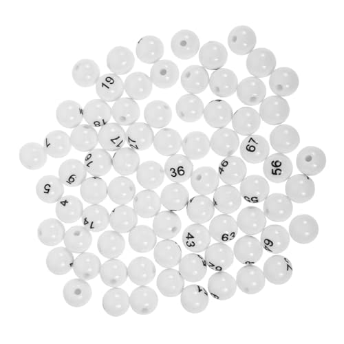 DECHOUS 75 Stück Zubehör für Lotterieautomaten Partygeschenkball weiße Tombola-Kugeln Party Spiele Kunststoff Kugeln Raffle Zubehör Nahtlose Plastikbälle Bälle für die Heimparty von DECHOUS