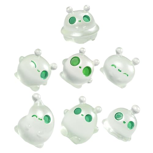 DECHOUS 7pcs Mini Luminous Außerirdische Figuren DIY Micro Landscape Leuchten in Den Dunklen Miniatur -Ornamenten Für Büroschreibtisch Home Decor Kids Room Fairy Garten Und von DECHOUS