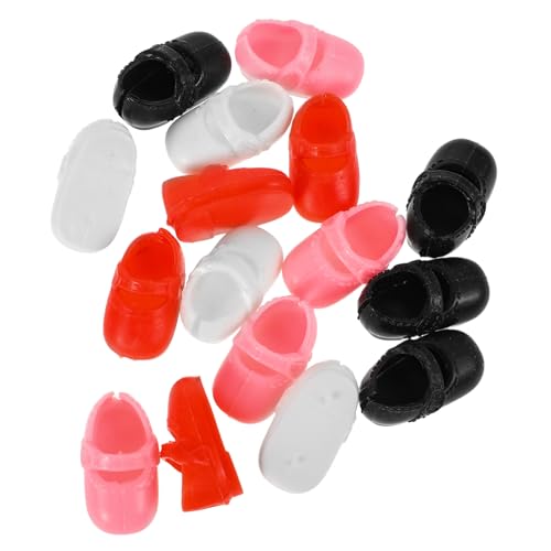 DECHOUS 8 Paare Simulationspuppenschuhe Mini-fingerschuhe Mini-Schuhe Puppenhausschuhe Miniaturdekor Minischuhe Für Puppen Puppenspielzeugschuhe Kleine Puppenschuhe Plastik von DECHOUS