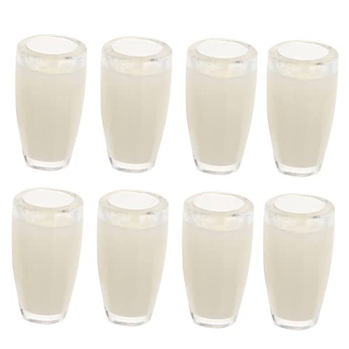 DECHOUS 8 Stück Mini-Milchbecher klein Dekorationen hühner gieskanne kinderspielzeug für freundinen Miniaturbecher zum Basteln Mini-Charms winziges Zeug Harz Weiß von DECHOUS