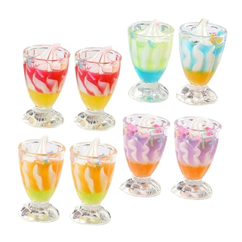 DECHOUS 8 Stück Mini- - miniaturfiguren miniaturen Figuren Eiscreme Dekofigur Niedliche Mini Eiscreme dollhaus Küche Rollenspiel Mini- -Food- Mini-Hausschmuck Harz von DECHOUS