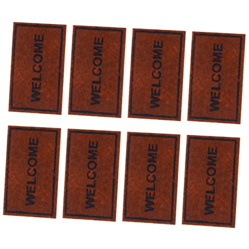 DECHOUS 8 Stück Puppenhaus Matte Puppenhausmöbel Willkommen klein winzig Miniatur teppiche kinderteppich Toys for Kid Toys Zubehör für Puppenhäuser Mini Möbel Vlies Brown von DECHOUS
