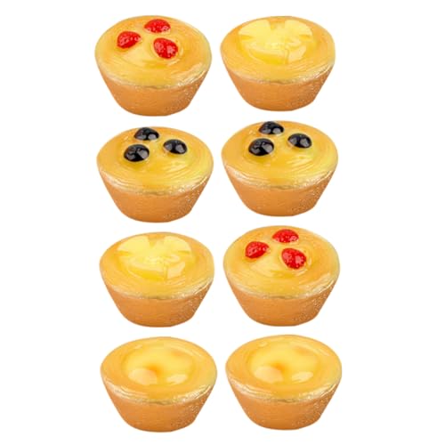 DECHOUS 8 Stück Simulierter Obstkuchen Miniatur Puppe simulieren klein Oh küche küchendekoration Dekorative Wirkung Mini-Dessert-Eierkuchen- dekorativer Mini-Eierkuchen Harz von DECHOUS