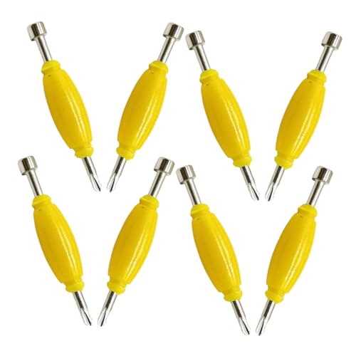 DECHOUS 8 Stück Skateboard-schraubendreher Tuning-Tool Finger Wohnung Klein Mini Reparatur Ratschenschraubendreher Werkzeug Flachkopf Doppelkopf-schraubendreher Yellow Metall von DECHOUS