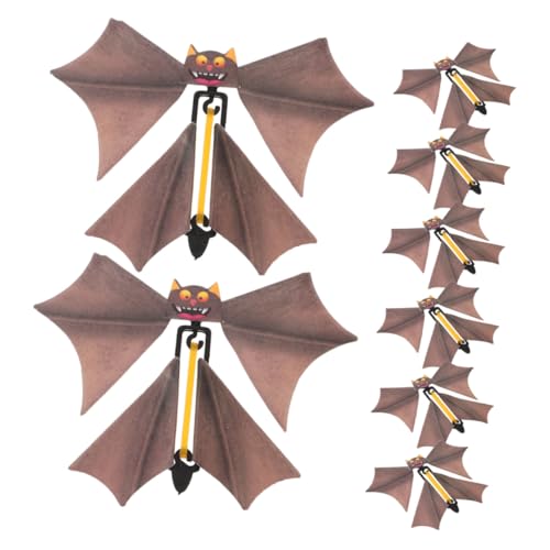 DECHOUS 8 Stück Teiliges Fliegende Fledermäuse aus Robustem Kunststoff Gummiband Angetriebene Halloween Spielzeuge für Gruselstreiche und Bühnenauftritte Vielseitig Einsetzbar für Partys von DECHOUS