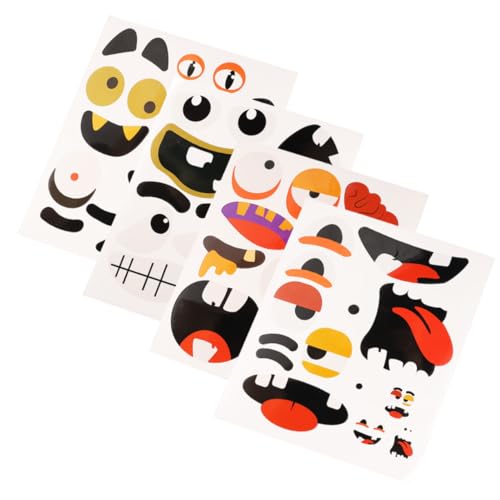 DECHOUS 8 Stück Teiliges Halloween Aufkleber mit Lustigen Kürbis Gesichtern Wasserfest Abnehmbar Selbstklebend Vielseitig für Partydeko Scrapbooking und Trick Treat Dekoration von DECHOUS
