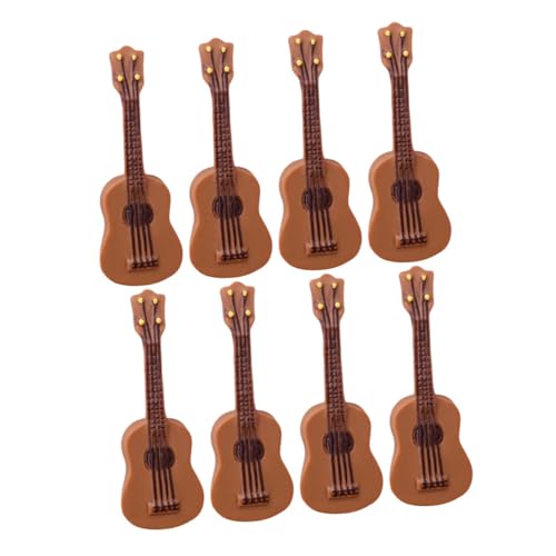 DECHOUS 8Stücke Gitarre Realistische Gitarrenmodelle für Puppenhaus Kreative Musikinstrument Ornamente Langlebig und Wiederverwendbar von DECHOUS