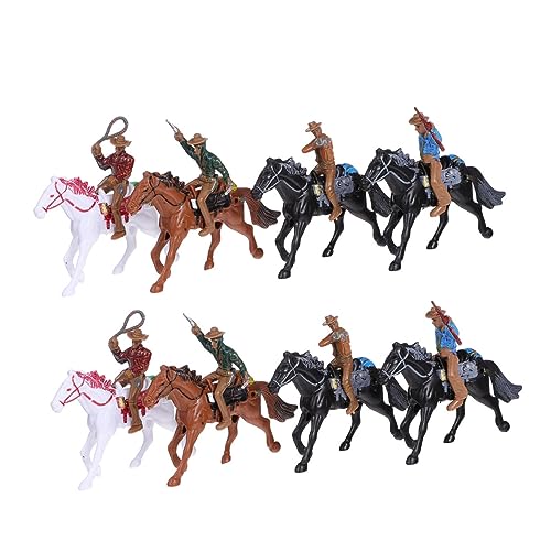 DECHOUS 8st -reitmodell Miniatur- Indische Figuren Pferdefiguren Spielset Miniature Kit Soldat Playset Plastisches Indisches Modell Wild West- Figuren Bahn Kind Plastik Suite von DECHOUS