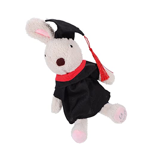 DECHOUS Abschluss Plüschpuppe Abschluss-Plüschtier Abschlussfeier für Grad-Plüschpuppe lustiger Plüsch Bunny kanninchen ziernieten Abschlusspuppe Stofftierpuppe PP Baumwolle Beige von DECHOUS
