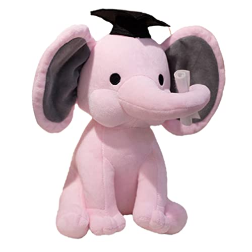DECHOUS Abschlussgeschenk Schule Vorschulabschluss Plüsch-elefantenpuppe Abschluss Ihr Knuddelig Elefant Plüsch Abschlusspuppe Plüsch Gefüllter Elefant Elefantplüsch Rosa Pp Baumwolle von DECHOUS